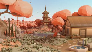 3D model Japanese Low Poly Environment Pack