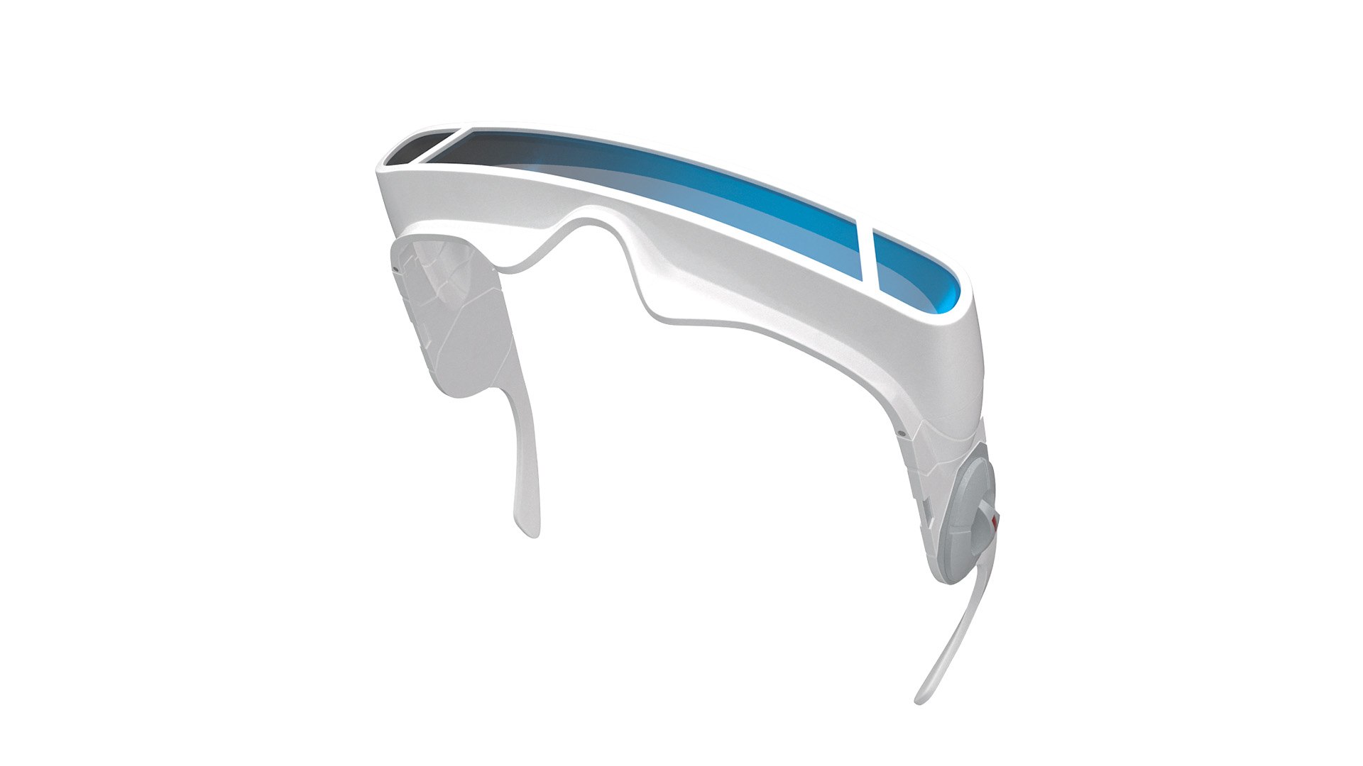 Futuristic Mono Lens Sunglasses White 3D model preview