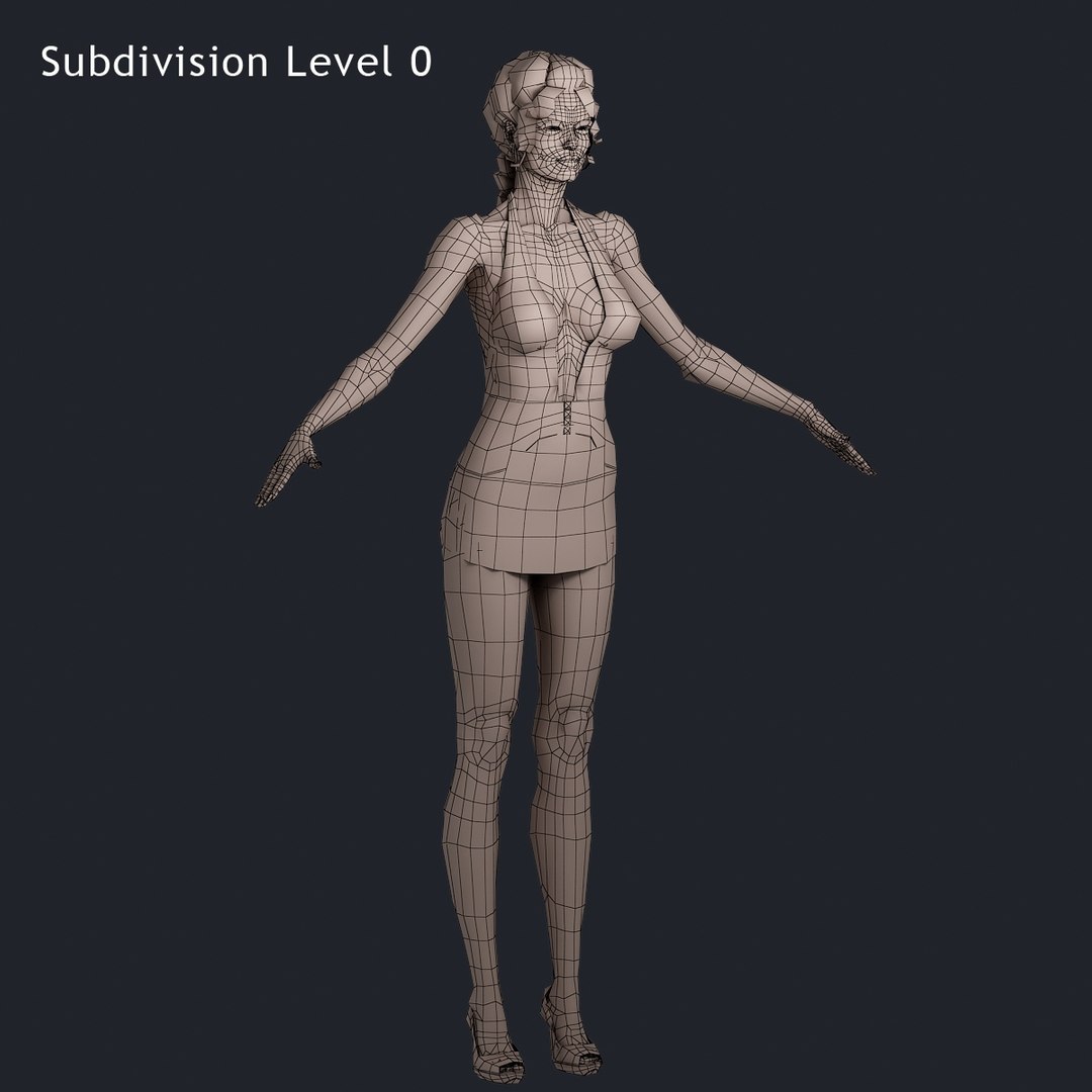 3d Model Brunette Woman Character