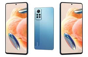 3D Xiaomi Redmi Note 12 Pro 4G Blue Low Poly