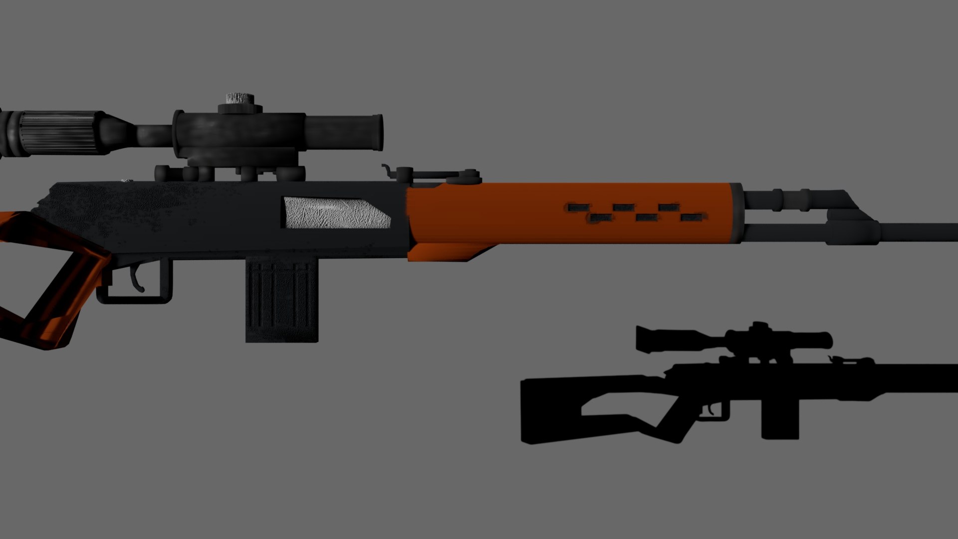 Russian SVD Dragunov Modeled In Blender And Rendered In Maya 3D Model