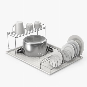 3D Dish Drainer Set model