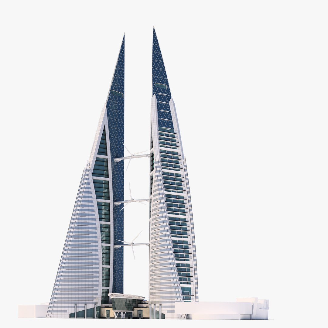 3D Bahrain World Trade Center model https://p.turbosquid.com/ts-thumb/Ax/lUMdRv/4U/bw_1/jpg/1637468364/1920x1080/fit_q87/f232e7fb961537f8278022e0505f292e0489d12d/bw_1.jpg