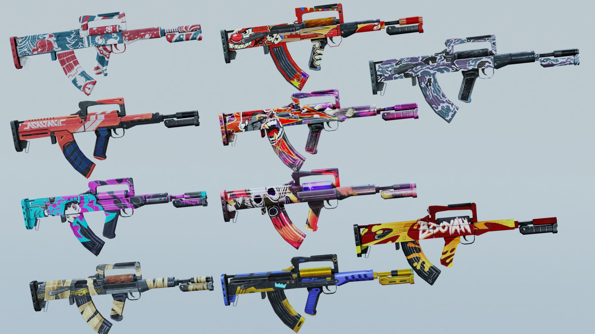 Weapon Rifle Groza 10x 3D Model - TurboSquid 1837697