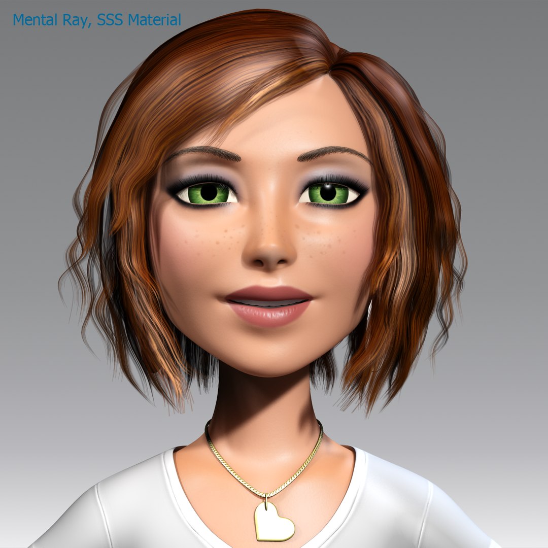 cartoon woman - 3d max