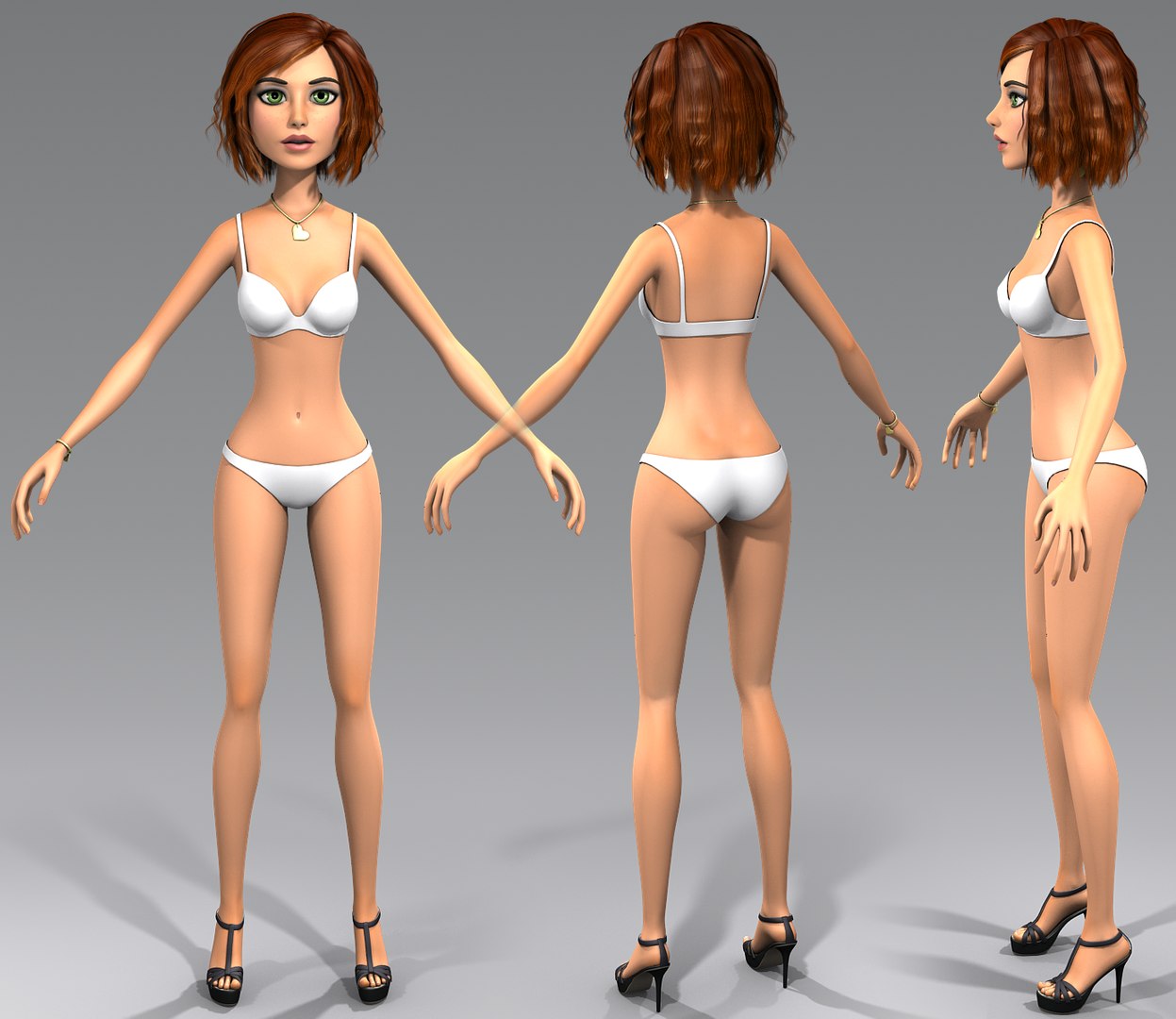 Cartoon Woman 3d Max 