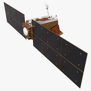 Space Satellite Equipped with Solar Panels