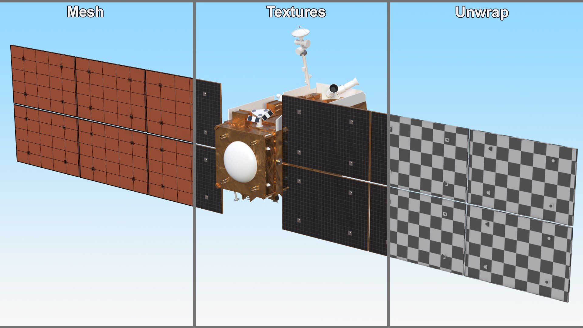Space Satellite Equipped With Solar Panels 3D Model - TurboSquid 2318313