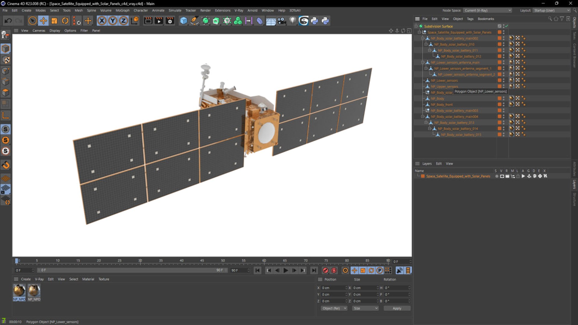 Space Satellite Equipped With Solar Panels 3D Model - TurboSquid 2318313