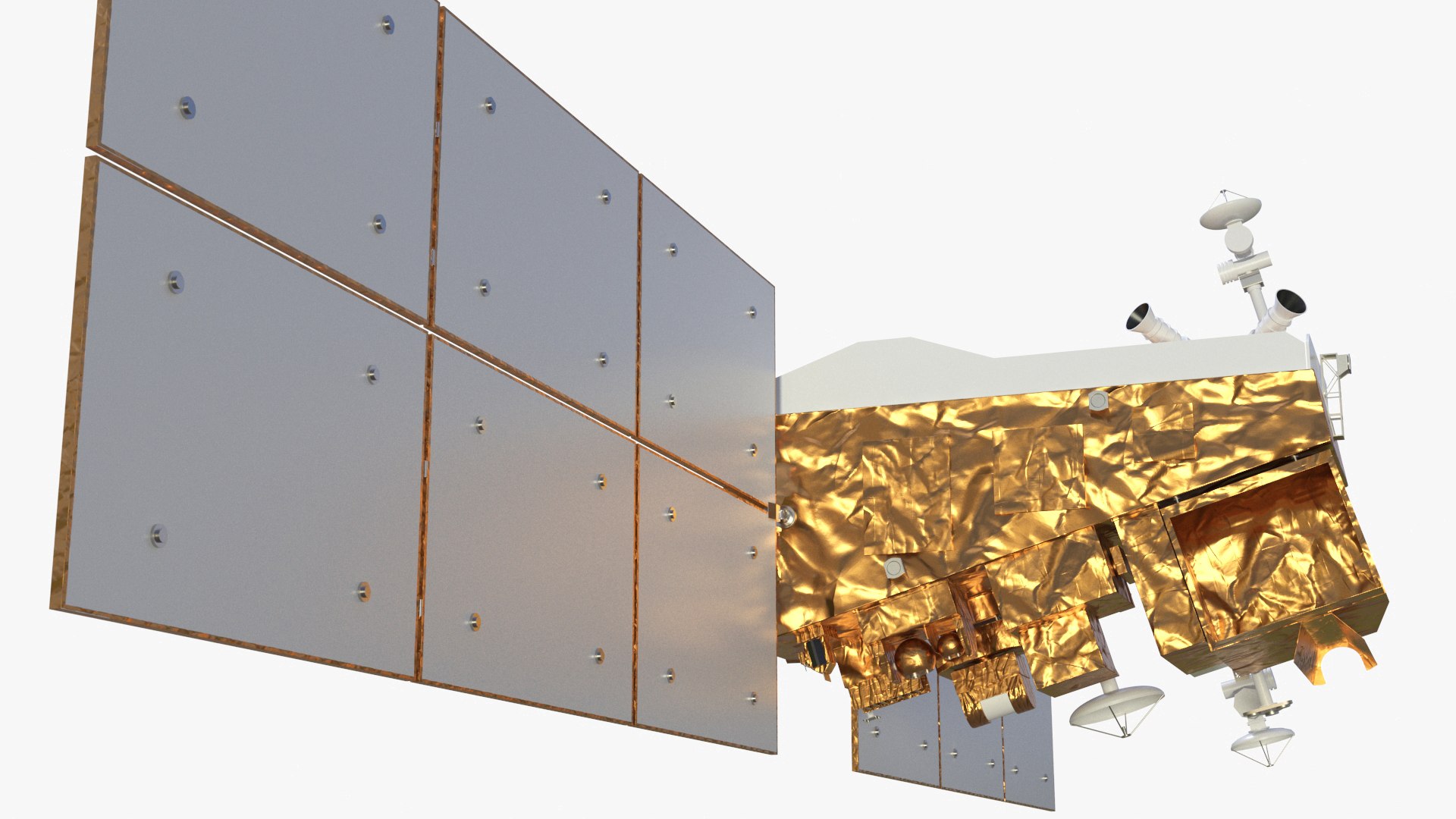 Space Satellite Equipped With Solar Panels 3D Model - TurboSquid 2318313