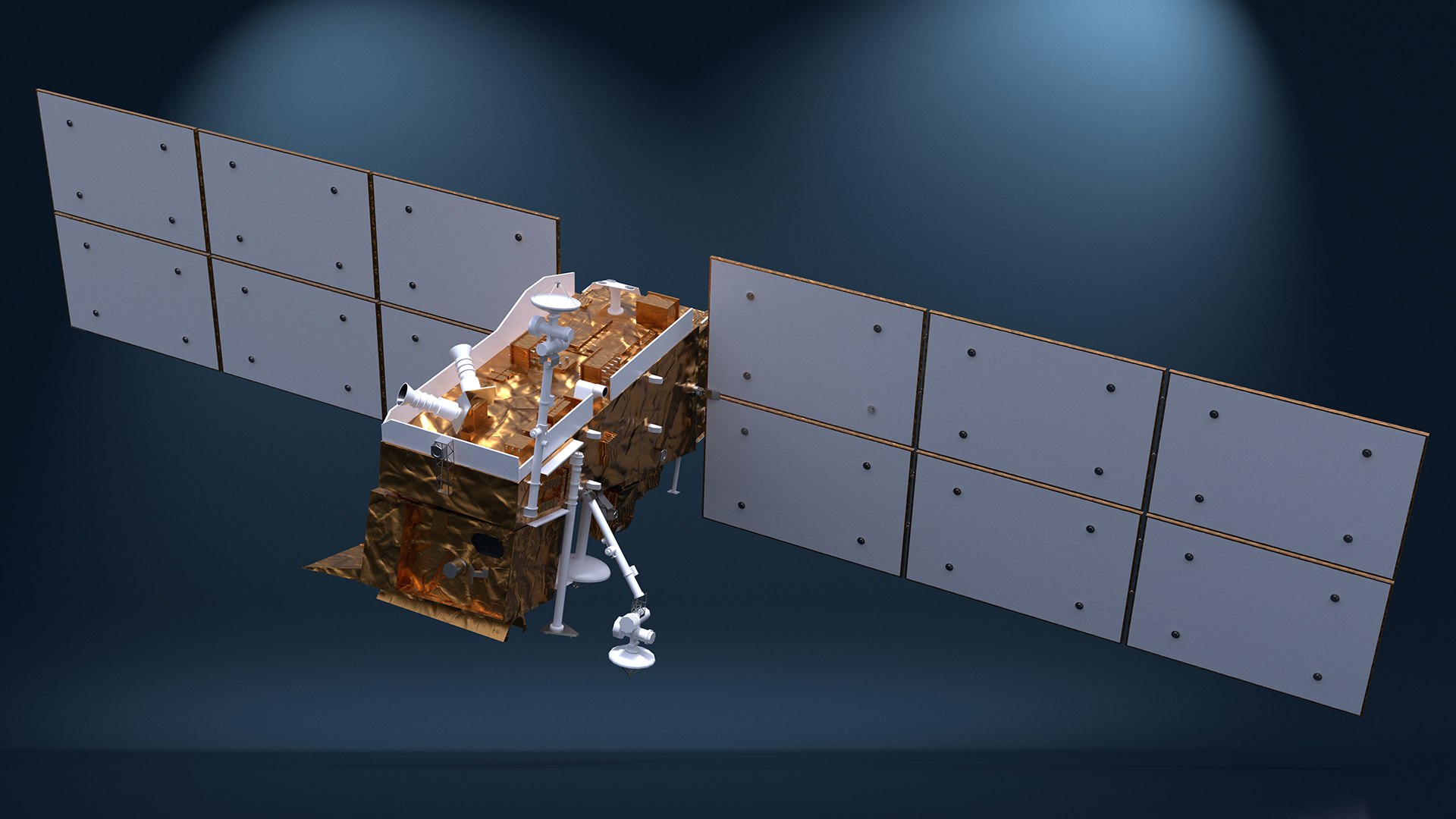 Space Satellite Equipped With Solar Panels 3D Model - TurboSquid 2318313