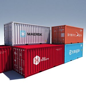 iso cargo containers 3d model