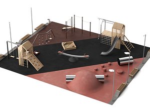 Complete Children Playground Park Scene