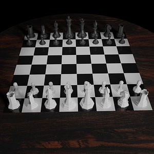 chess pieces 3D model