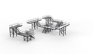 3D industrial stairs 03 3D model