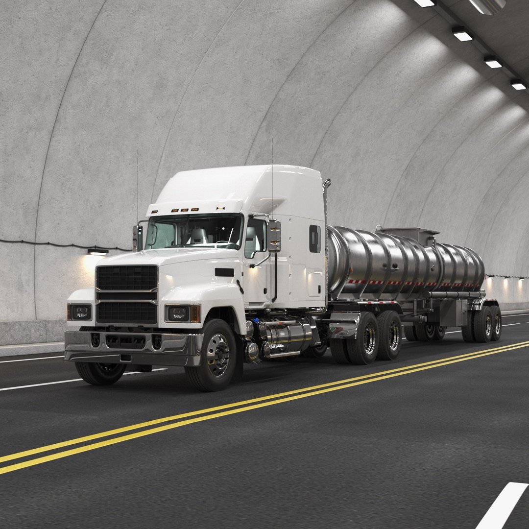 2025 Highway Truck and Tanker Trailer 3D model preview