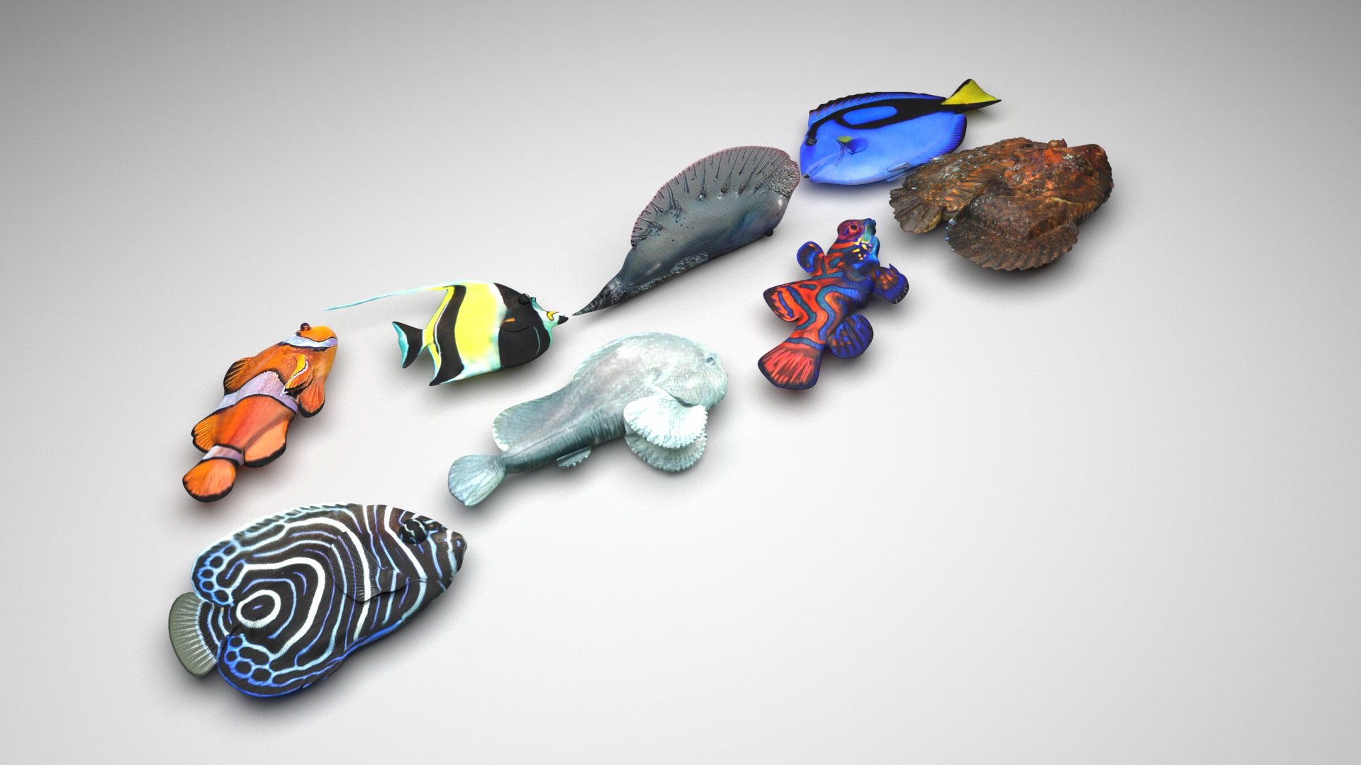 3D Sea Creatures Collection https://p.turbosquid.com/ts-thumb/Ay/DhXSB9/GI/fishesset2/jpg/1658834013/1920x1080/fit_q87/76b1feb82378971a9a1c9f2277147d8c26a5141b/fishesset2.jpg