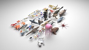3D Sea Creatures Collection