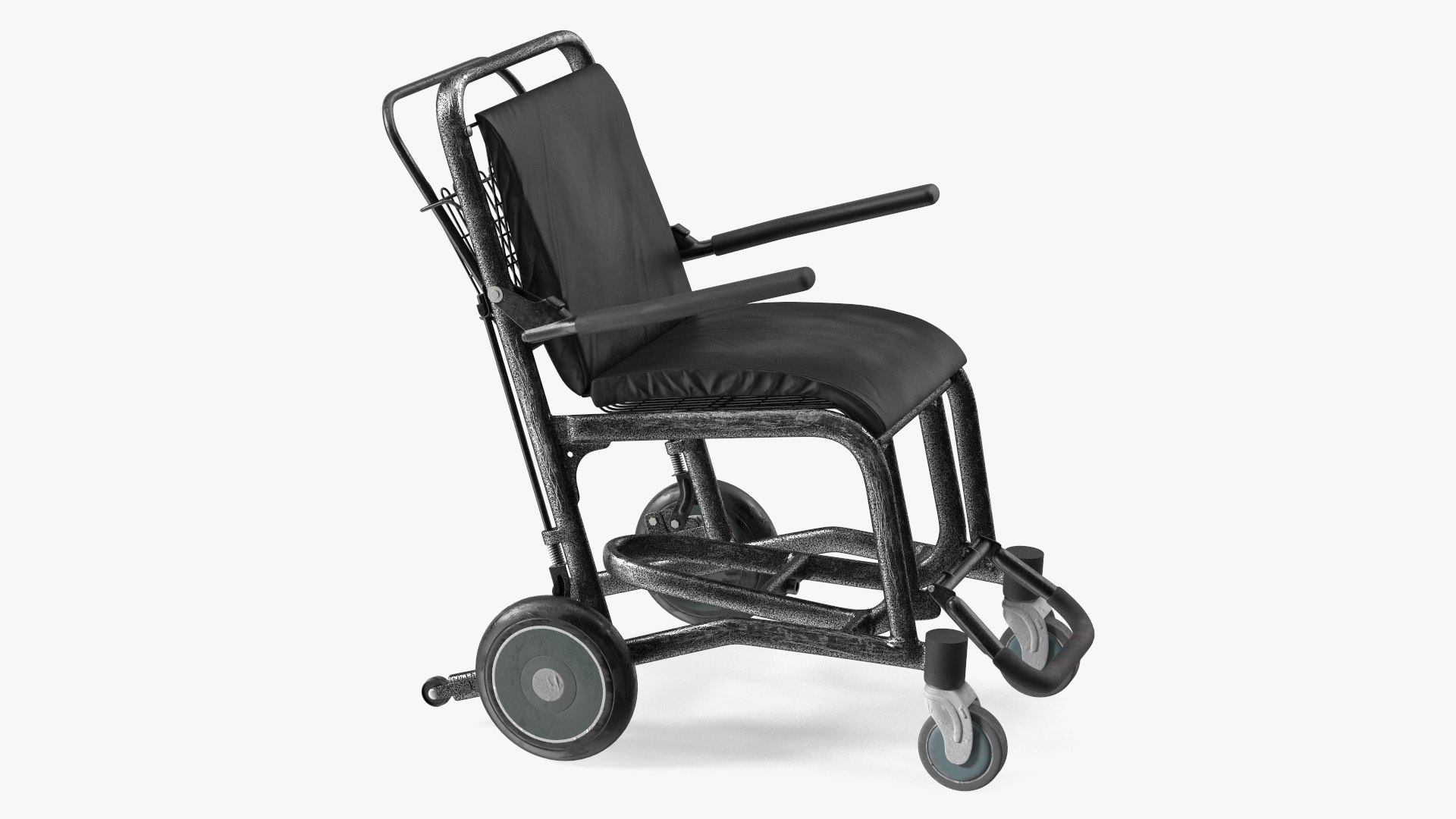 Airport Wheelchair Black Old 3D model preview