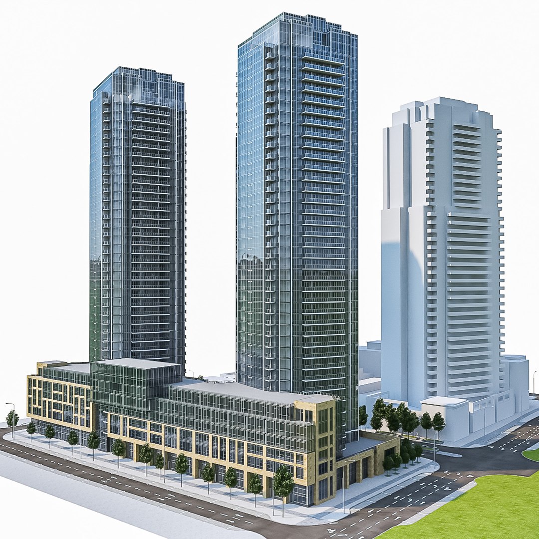 Residential Tower Complex 01 3D - TurboSquid 1751347