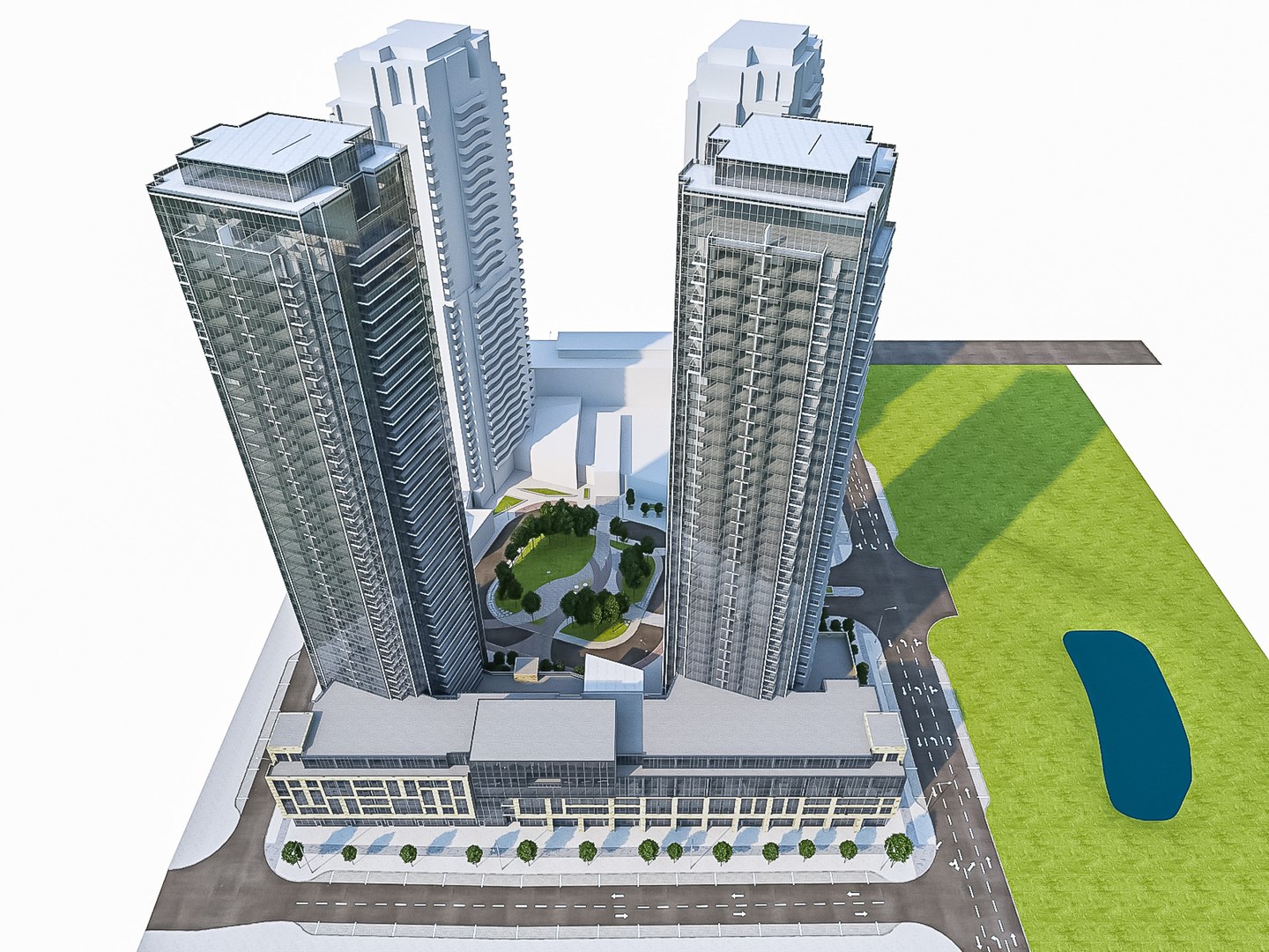 Residential Tower Complex 01 3D - TurboSquid 1751347