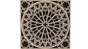3D model Notre Dame Cathedral Gothic Rose Window