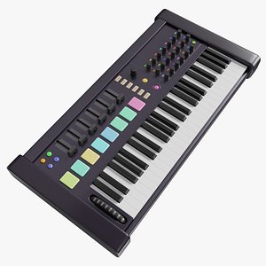 Midi keyboard with drum section Home studio creativity music 3D model