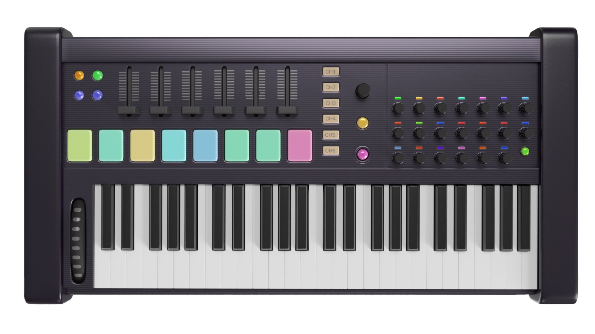 Midi keyboard with drum section Home studio creativity music 3D model https://p.turbosquid.com/ts-thumb/Ay/OKGqhU/e8/preview_0061080p/jpg/1749814168/1920x1080/fit_q87/040a6af1311e16bd768897845a85af4883affee9/preview_0061080p.jpg