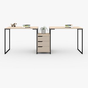 Double Study Desk model