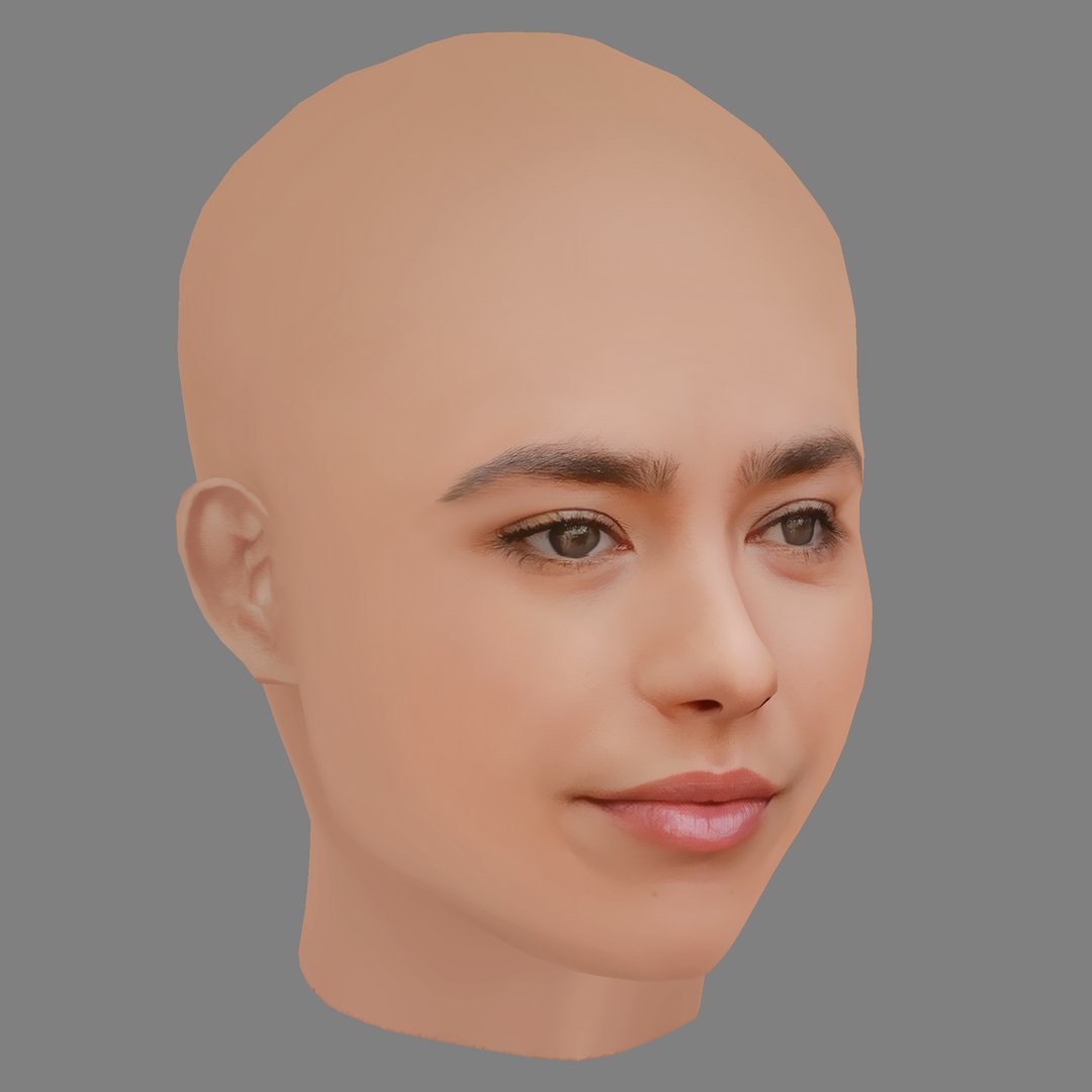 Alexandra Barton Head - No Hair - Low Poly Head For Game 3D Model ...