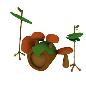 cartoon forest theme drum 3D model
