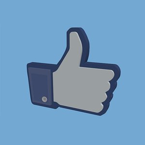 Facebook Like Button Thumb Low Poly