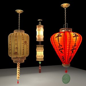 3D Chinese  red lantern