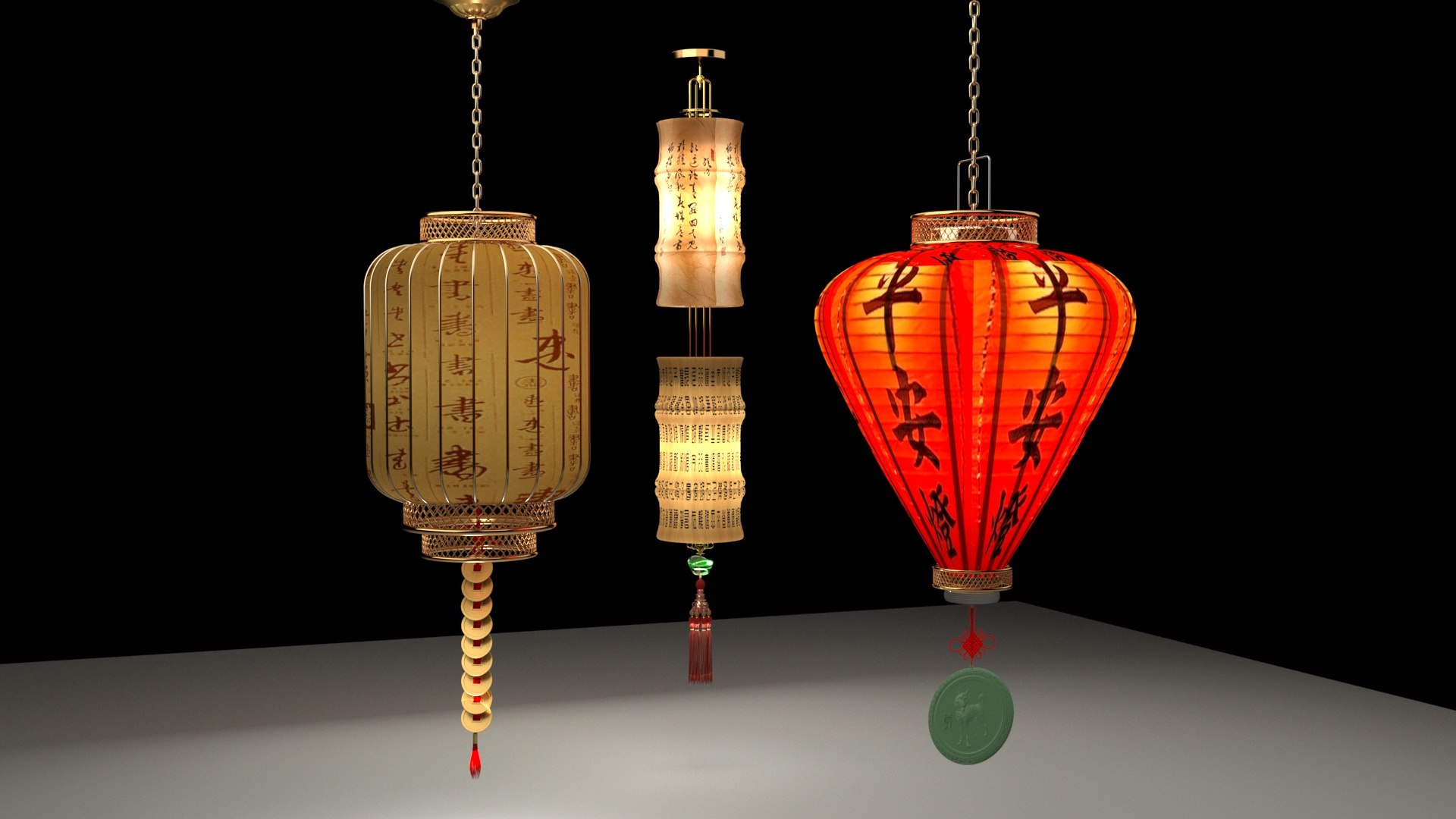 3d Chinese Red Lantern - Turbosquid 1860489