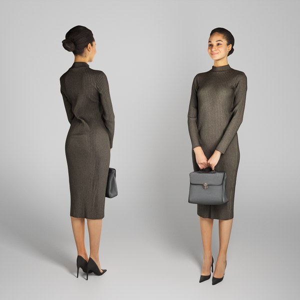 young woman dressed character clothes 3D