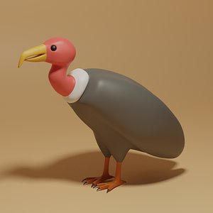 3D Cartoon Cute Brid Vulture