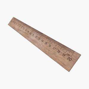 Wooden ruler 20 cm twenty centimeters measure length model
