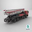 Mobile Concrete Pump Truck Red 3D model