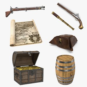 Pirate Treasure 3D Models Collection