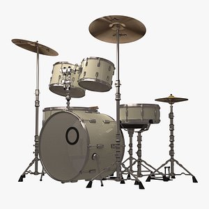 3D Drum Set White Colour model
