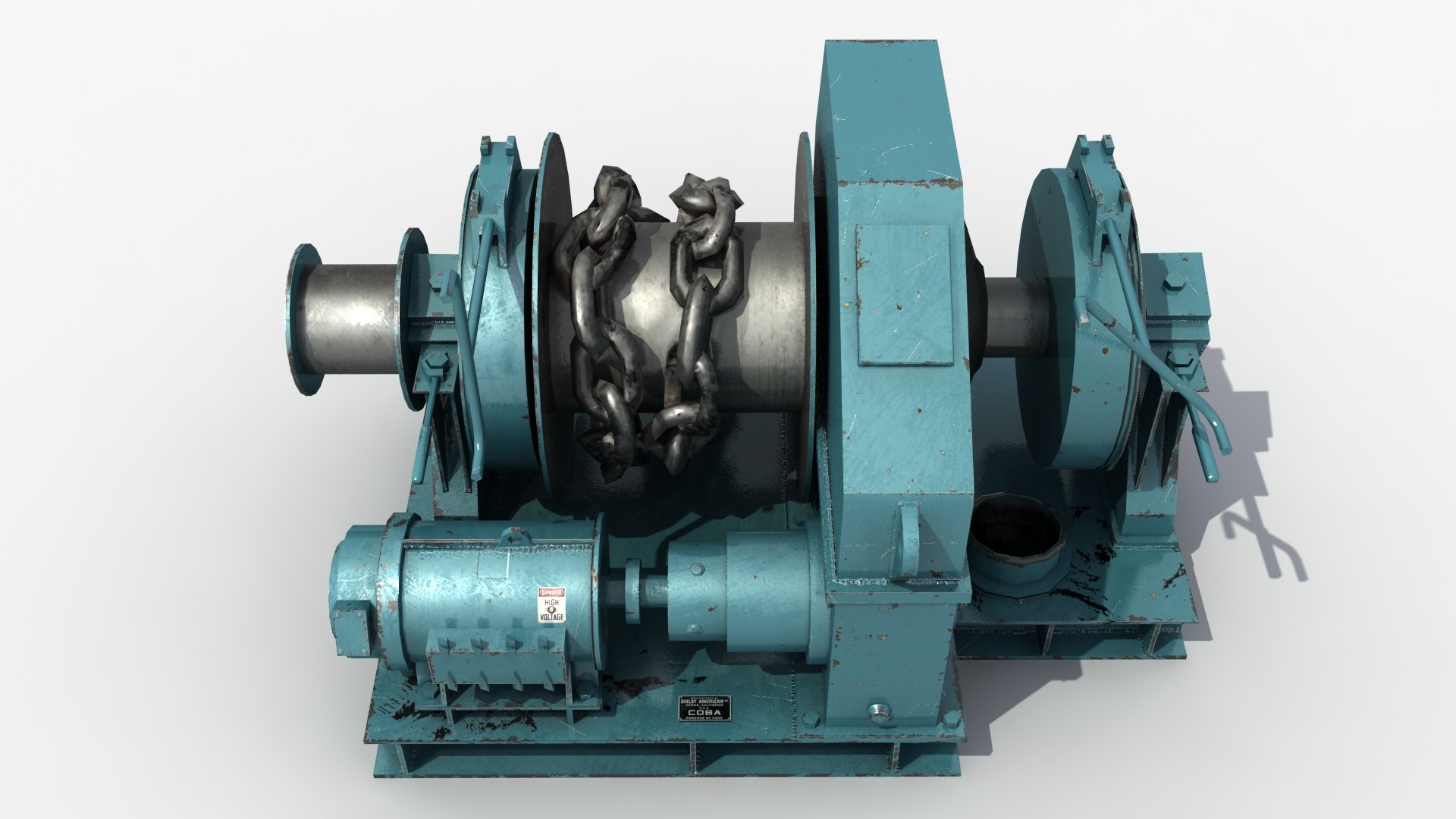 Winch Machinery Chain 3d Model