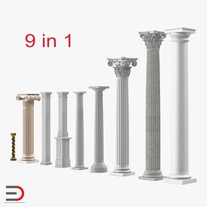 3d model of columns 3