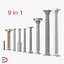 Colección de modelos 3D de columnas 3