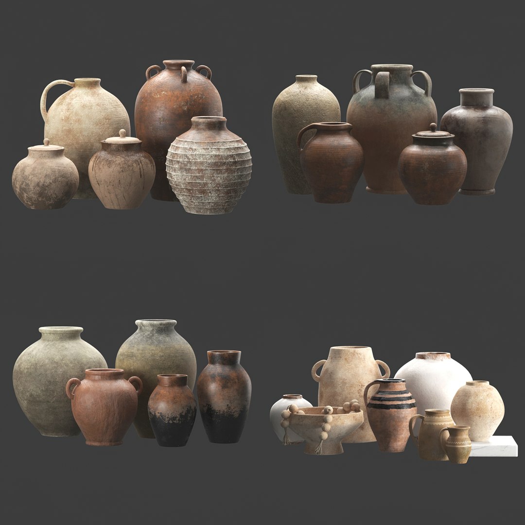 Artisan Clay Vases Collection 2 Model - TurboSquid 2091930