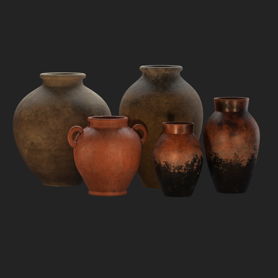 Artisan Clay Vases Collection 2 Model - TurboSquid 2091930