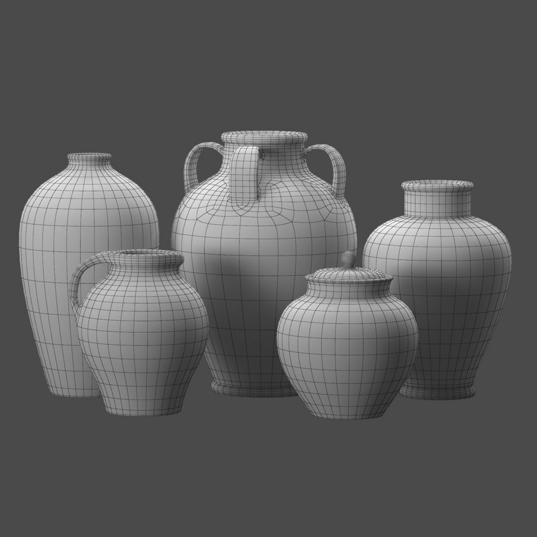 Artisan Clay Vases Collection 2 Model TurboSquid 2091930