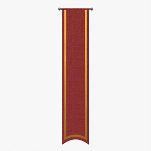 Wall Banner Red 3D model