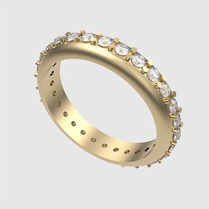 3D Classic Sparkling Eternity Band Ring JDBCo