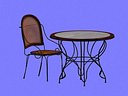rod iron table chair 3d max