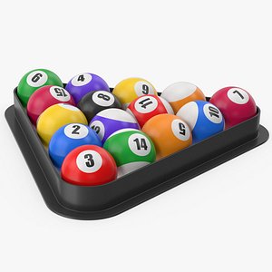 Pool And Snooker Balls Rack 3D model